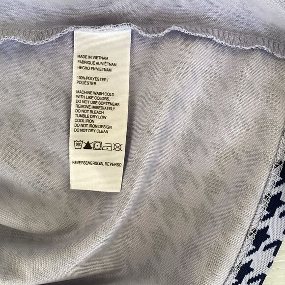 Izod houndstooth zipper front golf tennis sport shirt, medium. 0228 - Picture 10 of 10